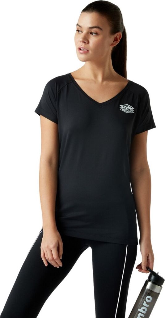 Umbro - "PTF" T-Shirt Mesh-Einsatz für Damen - Sport UO1396 (XS) (Schwarz)