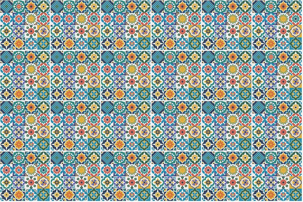 Fliesenaufkleber 10×10 cm – 24 Stück – Selbstklebend – Wasserfest – Pflegeleicht – Hitzebeständig – Für Küche & Bad – Blumenmosa...