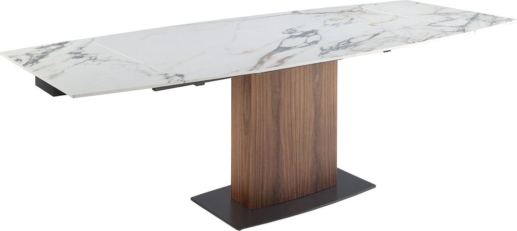 Angel Cerdá Ausziehbarer Esstisch ovales Fass porzellanmarmor aus Walnuss 1133