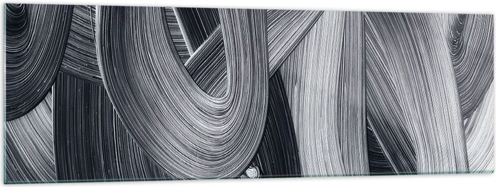 Bilder auf glas - Einteilig - Farbe Pinsel Schwarz - 160x50cm - Glasbilder - Wandbilder - Bilder - zum Aufhängen bereit - Wanddekoration aus Glas ...