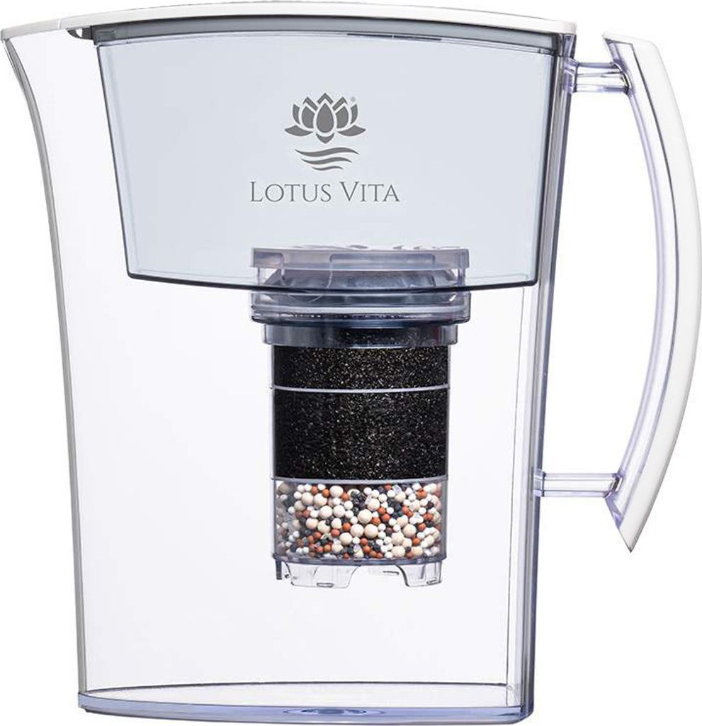 Lotus Vita Wasserfilter Kanne Lotus 1,6L - Weiß Matt - Produktbild 