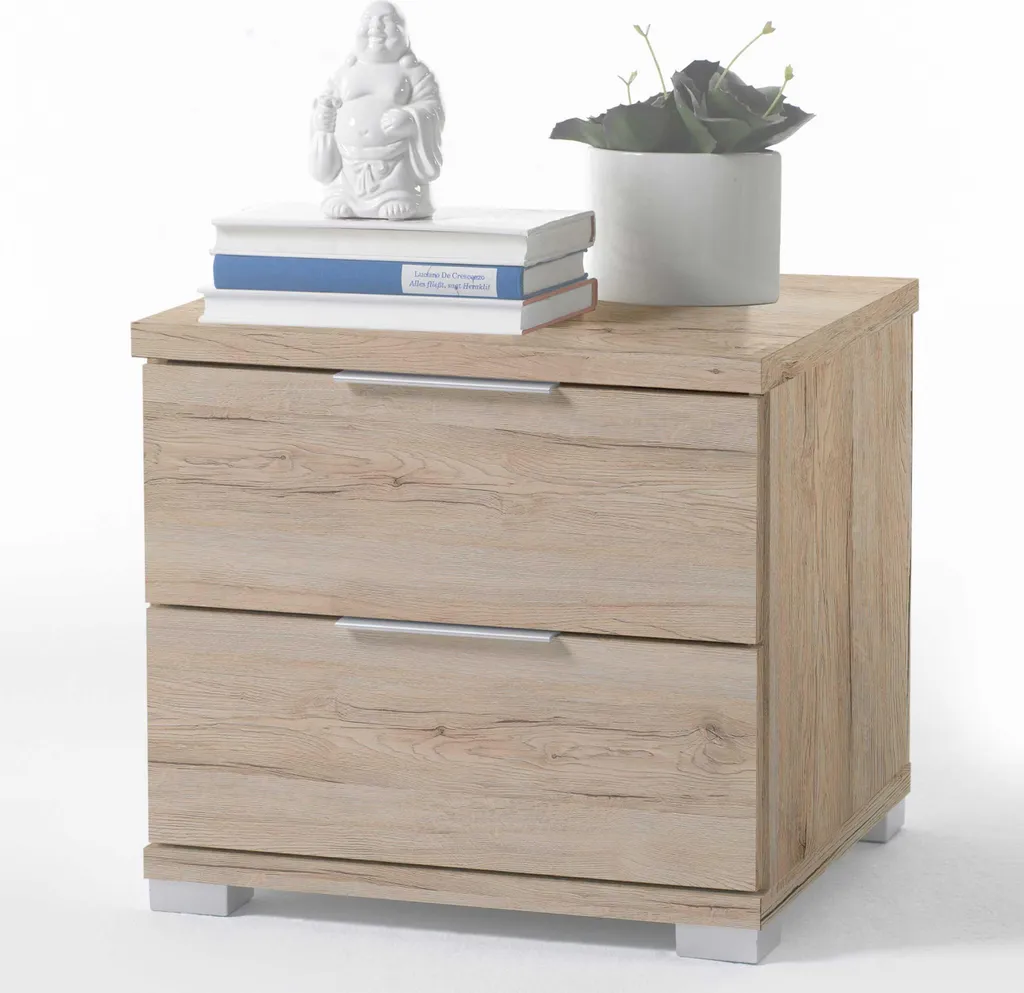 Table de nuit bois chêne San Remo clair effet naturel et design moderne