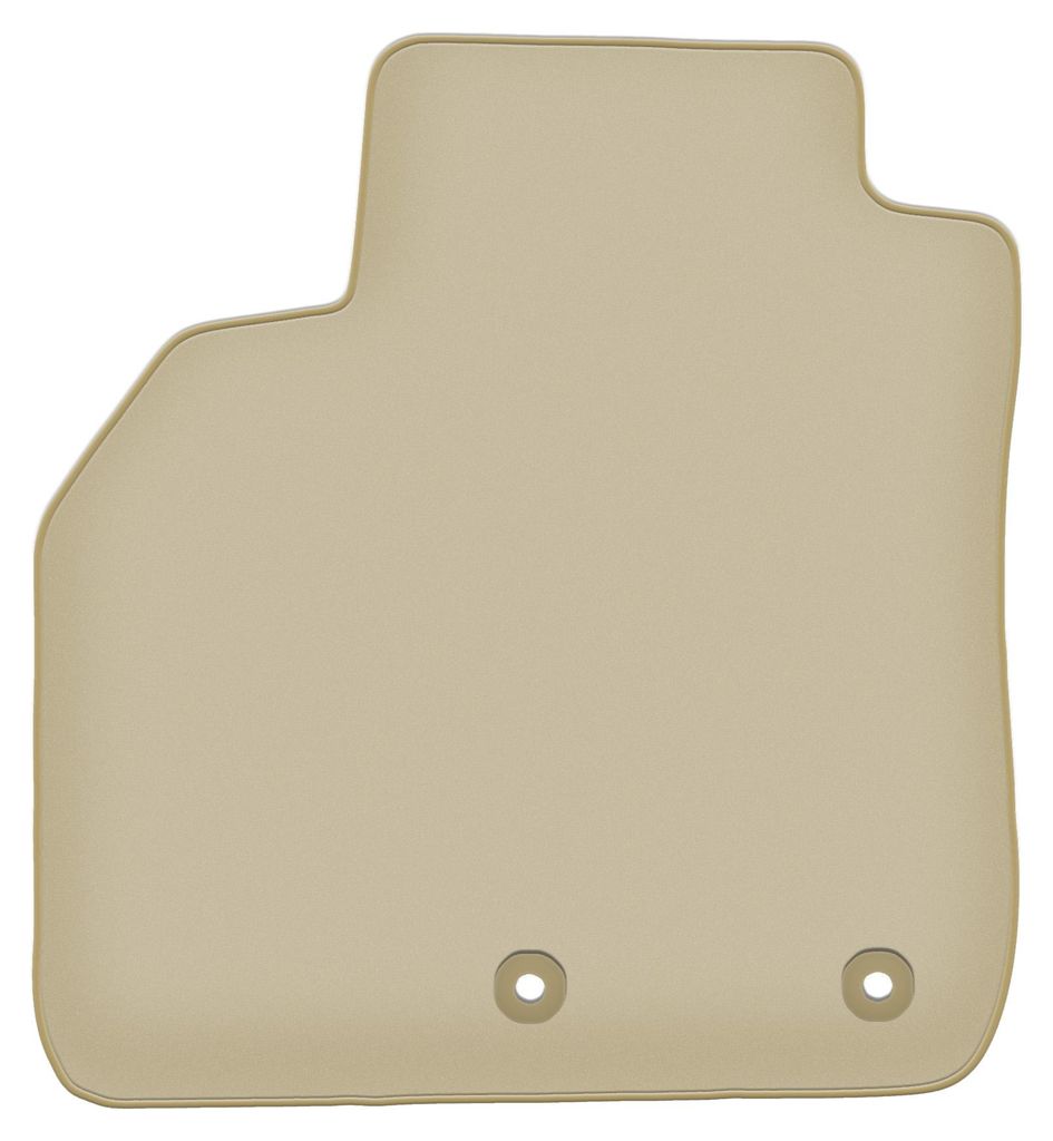 Fahrerfußmatte Velours PREMIUM beige passend für Renault Scenic II (2003-2009, Minivan) – mit Befestigungen – passgenau