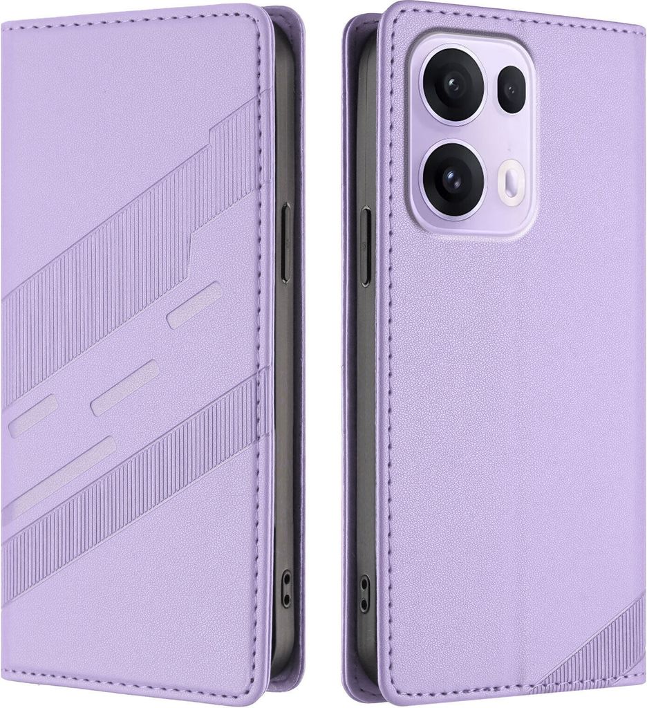 Hülle für Oppo Reno13 Pro, Kunstleder Brieftaschen Handyhülle mit Kartenfach und Standfunktion Violett