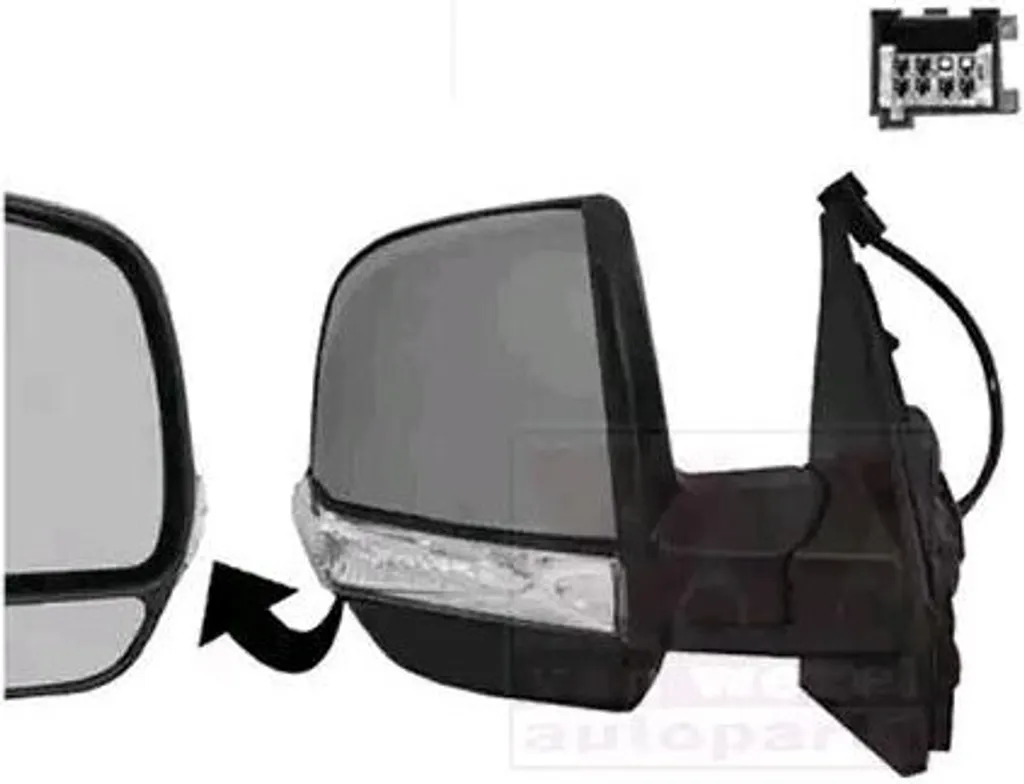 Rétroviseur complet pour Fiat et Opel - Miroir extérieur de remplacement