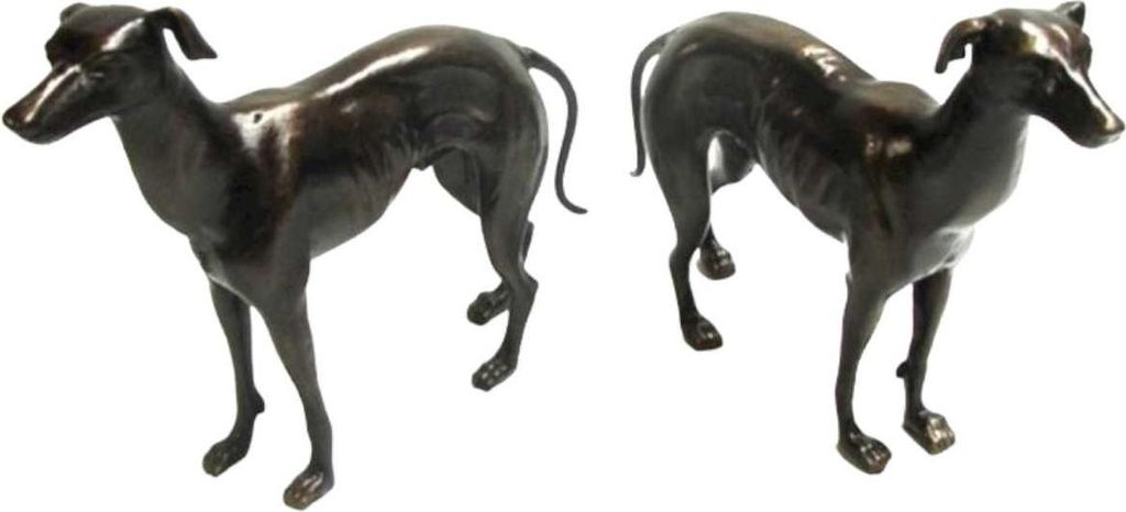 Skulptur Figur Gusseisen Windhunde 2er Set
