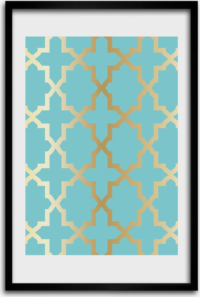 Bild - Bilderrahmen - 40 cm x 60 cm - MDF - Rahmen - Wandkunst - Arabisches Muster