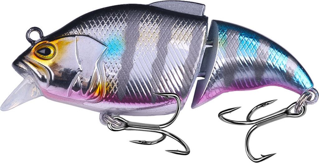 7,5 cm/12 g VIB-Angelköder mit mehreren Gelenken und Haken, realistischer 2-teiliger Swimbait, harter Kunstköder, Süßwasser-/Salzwasser-Angelzu...