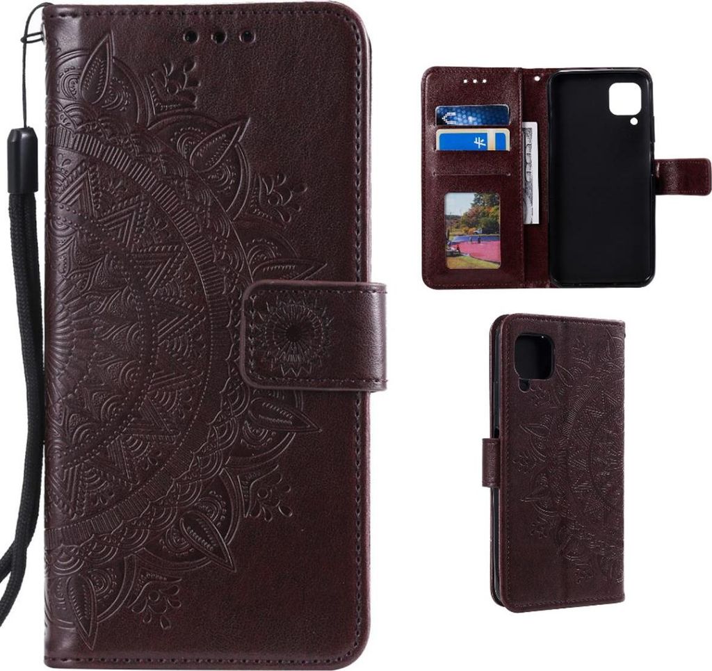 Hülle für Samsung Galaxy A22 4G Handyhülle Flip Case Cover Tasche Mandala Braun