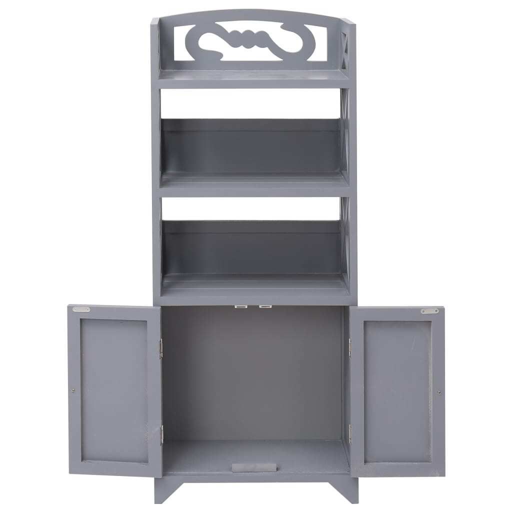 "2026 Aktion" Badezimmerschrank Grau 46x24x116 cm Paulownia-Holz DEMöbel 6426526