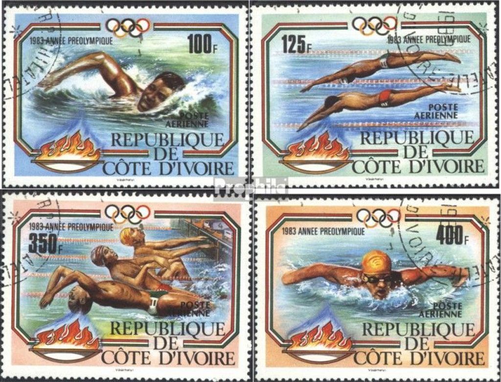 Briefmarken Elfenbeinküste 1983 Mi 787-790 (kompl.Ausg.) gestempelt Olympische Sommerspiele 1984, Los Angeles