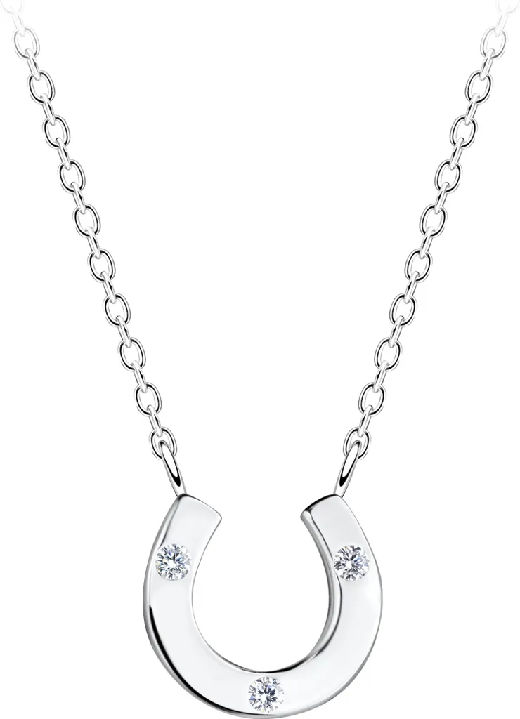 Collier en argent fer à cheval blanc, cadeau idéal pour passionnée équitation