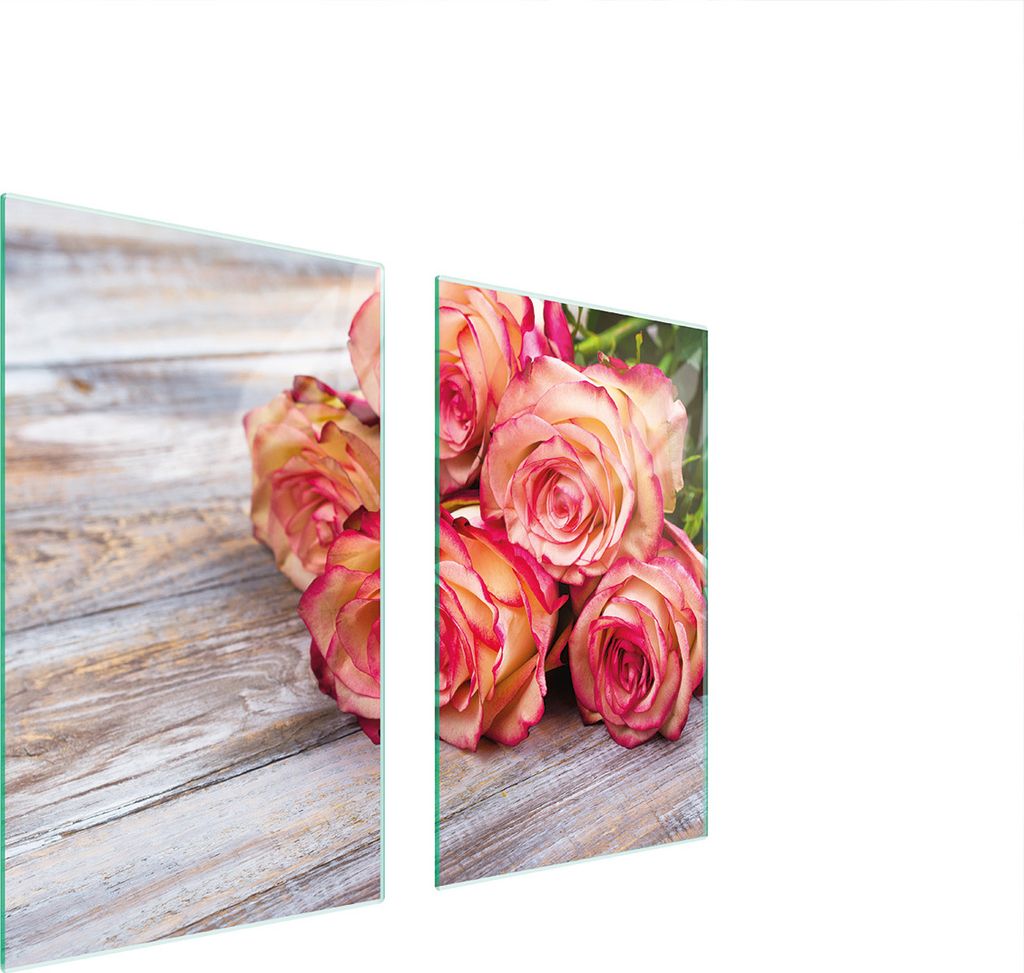 Glasschutzplatte Für Herd 75X52 Rose