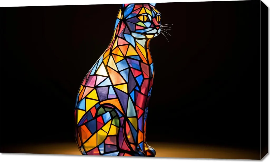 Poster Fenêtre Chats 100x60 cm - Tableau trompe l’œil adhésif mural XXL