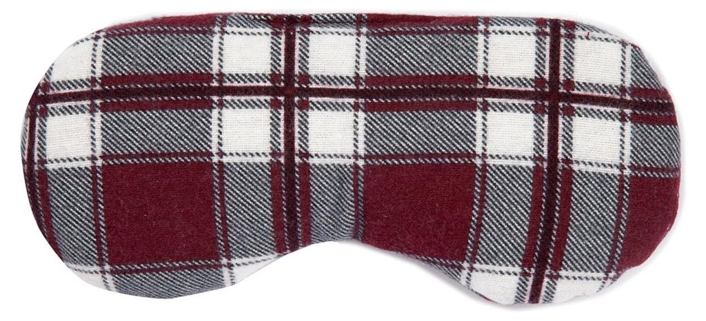 Augenkissen Leinsamen + Augentrost, zur Entspannung, zum Kühlen oder für Yoga - Farbe: Flanell karo-rot