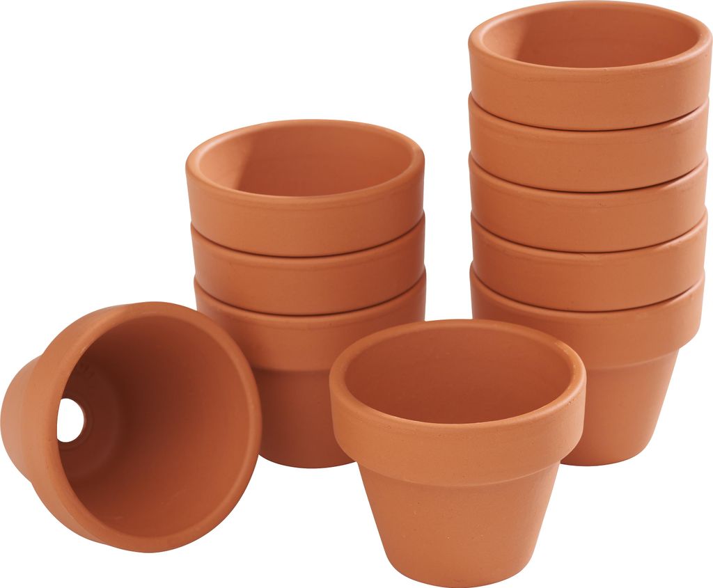 Terrakotta-Töpfe Innen-Ø 4 cm, 10 Stück Produktbild 