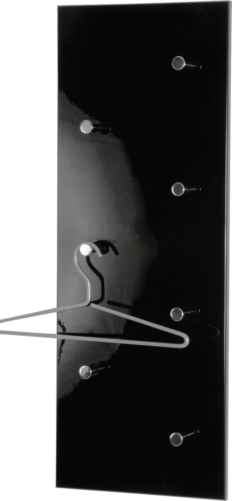 HAKU Wandgarderobe chrom, schwarz - MDF, Metall, B/H/T: Produktbild 