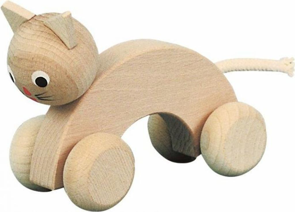 Miva Holz Schiebefigur Katze - pädagogisches Spielzeug mehrfarbig