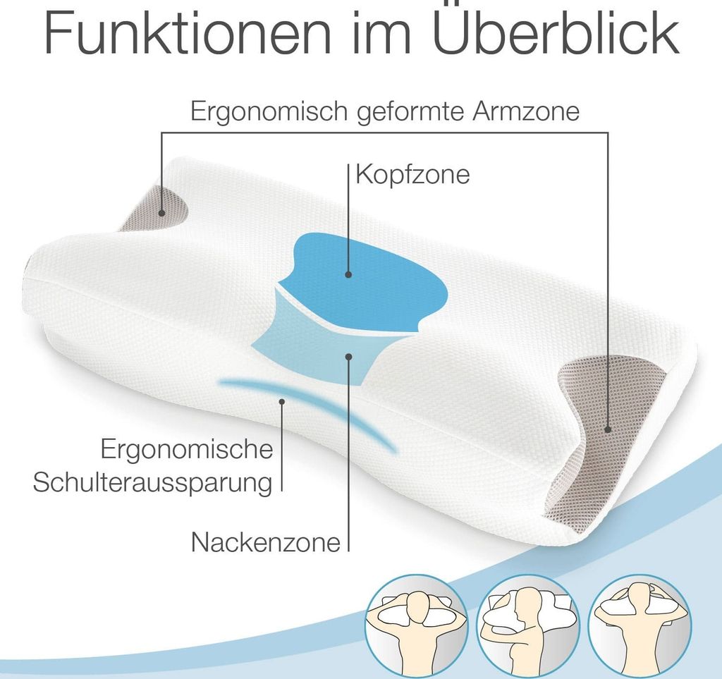 Bestschlaf Nackenstützkissen Visco Weiß Produktbild 5