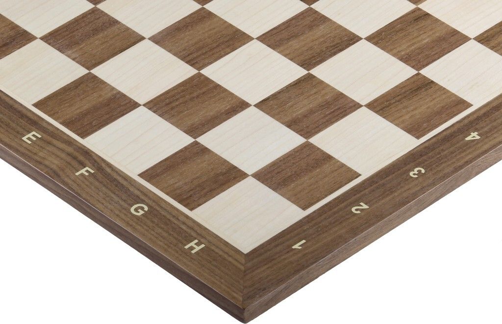 Schachbrett Nr. 5 (mit Beschreibung) Nussbaum/Ahorn (Inlay) Produktbild 
