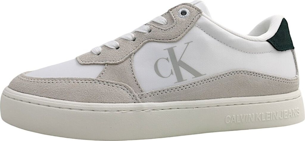 Calvin Klein Classic Cupsole Herrenschuhe sportlicher Schnürer Weiß Freizeit, Schuhgröße:45 EU