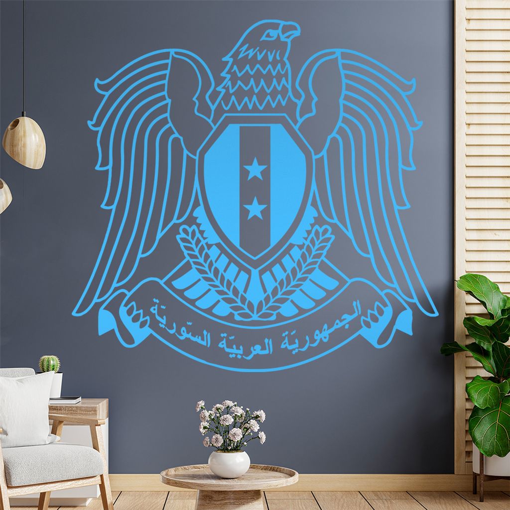 Syrien Wappen Wandtattoo Wandaufkleber Wall Sticker - Dekoration, Küche, Wohnzimmer, Schlafzimmer, Badezimmer