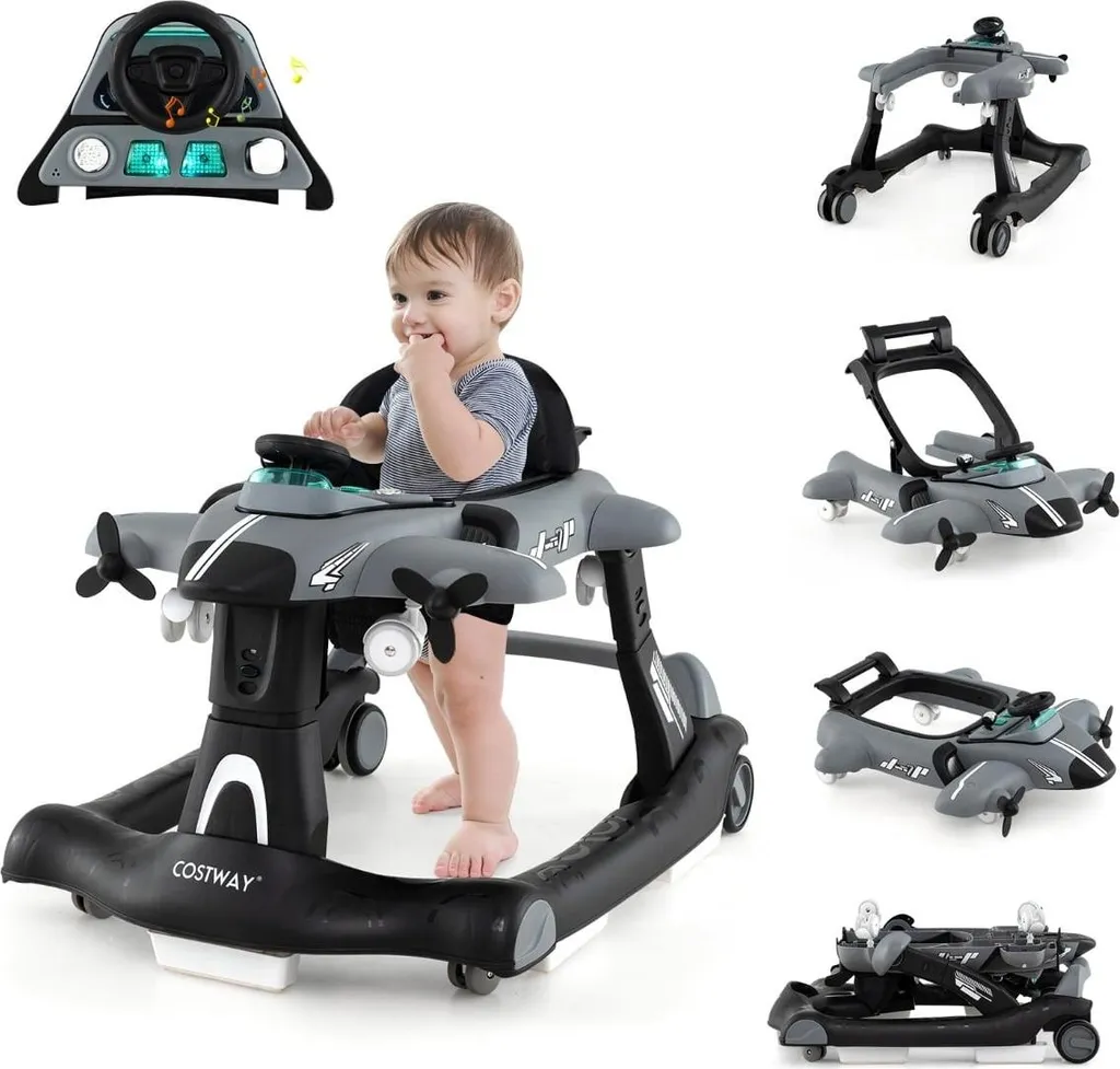 Youpala bébé évolutif 6 en 1 avec plateau de jeu et assise réglable, gris