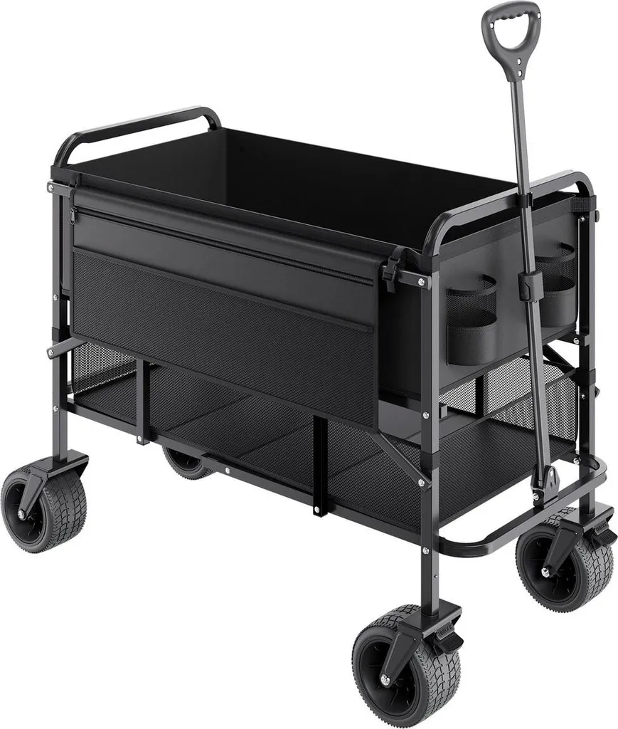 Chariot de manutention pliable 2 niveaux 300L et capacité de 450 lb