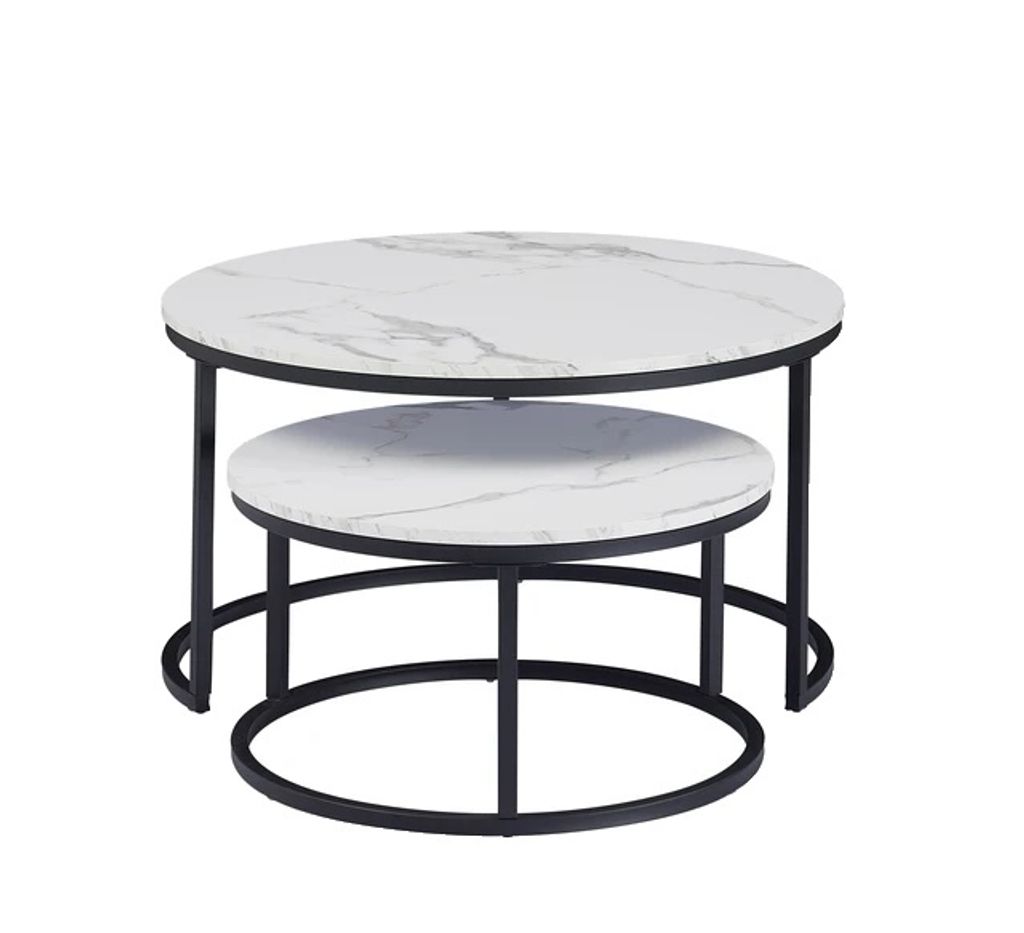 Kaffeetisch, modernes rundes Design, stapelbar für Produktbild 