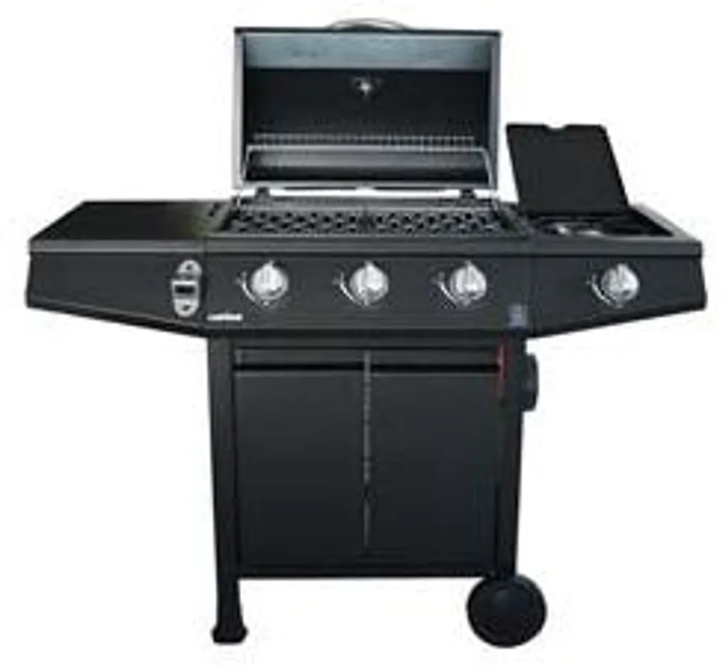 Barbecue à gaz pour repas de famille, 3 brûleurs + réchaud, grand format