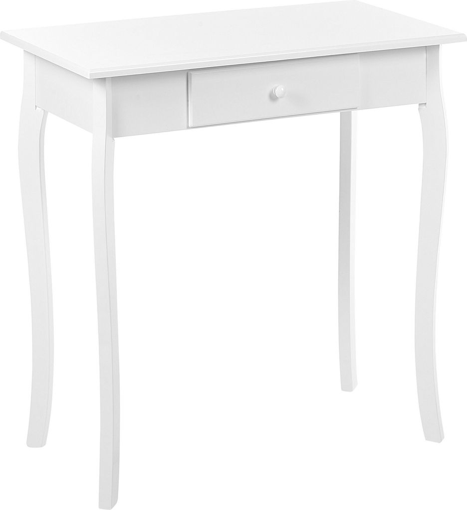 BELIANI Konsolentisch Weiß MDF Holzbeine 75 x 40 x 77 cm mit Schublade, Flur Wohnzimmer Möbel Französisch Design