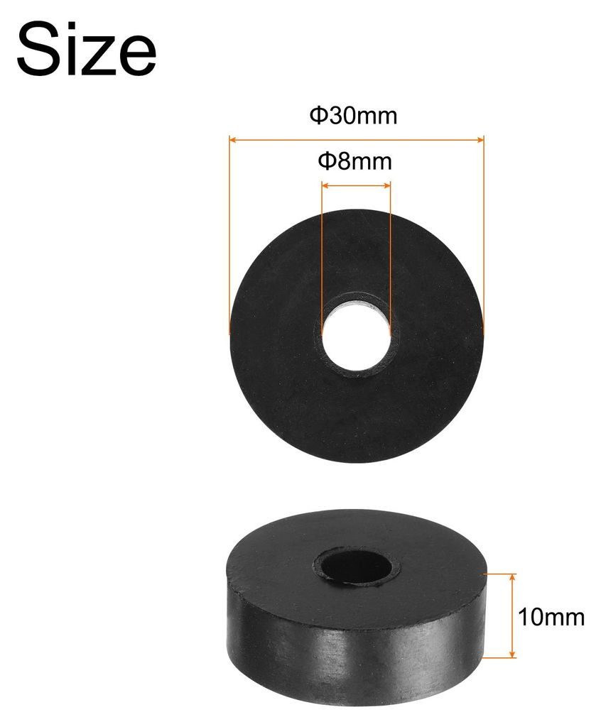 8 Stš¹ck Gummi Unterlegscheiben Gummispacer 30mm Au?endurchmesser 8mm Innendurchmesser 10mm Dicke Gummi Abstandshalter Runde Distanzhš¹lsen fš...