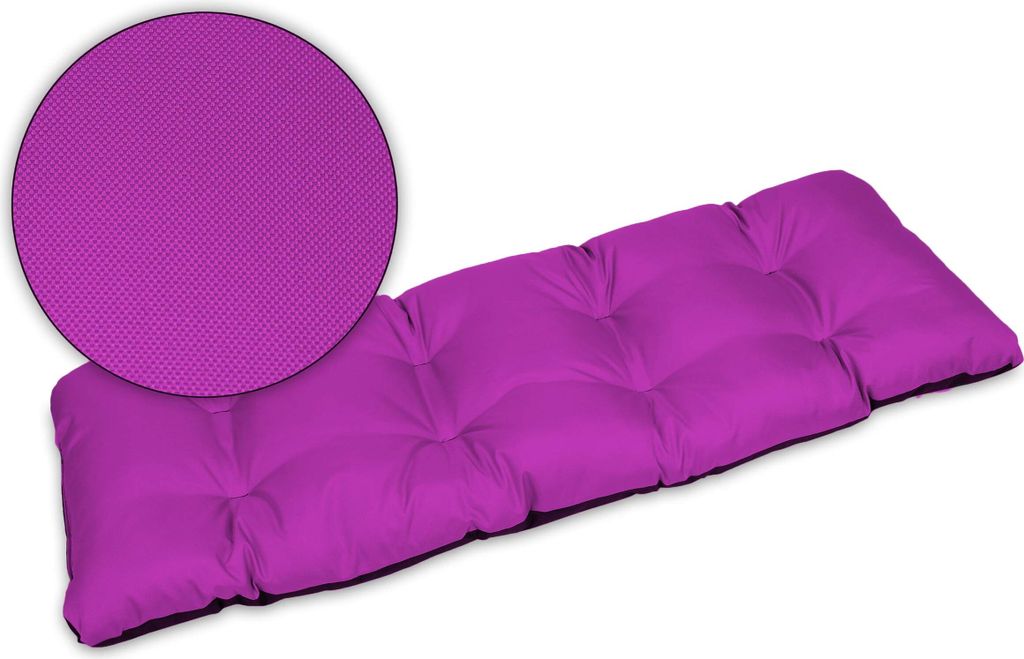 Sitzkissen Bankkissen Bankauflage für Gartenbank - 180x50 cm - Outdoor und Indoor - rosa