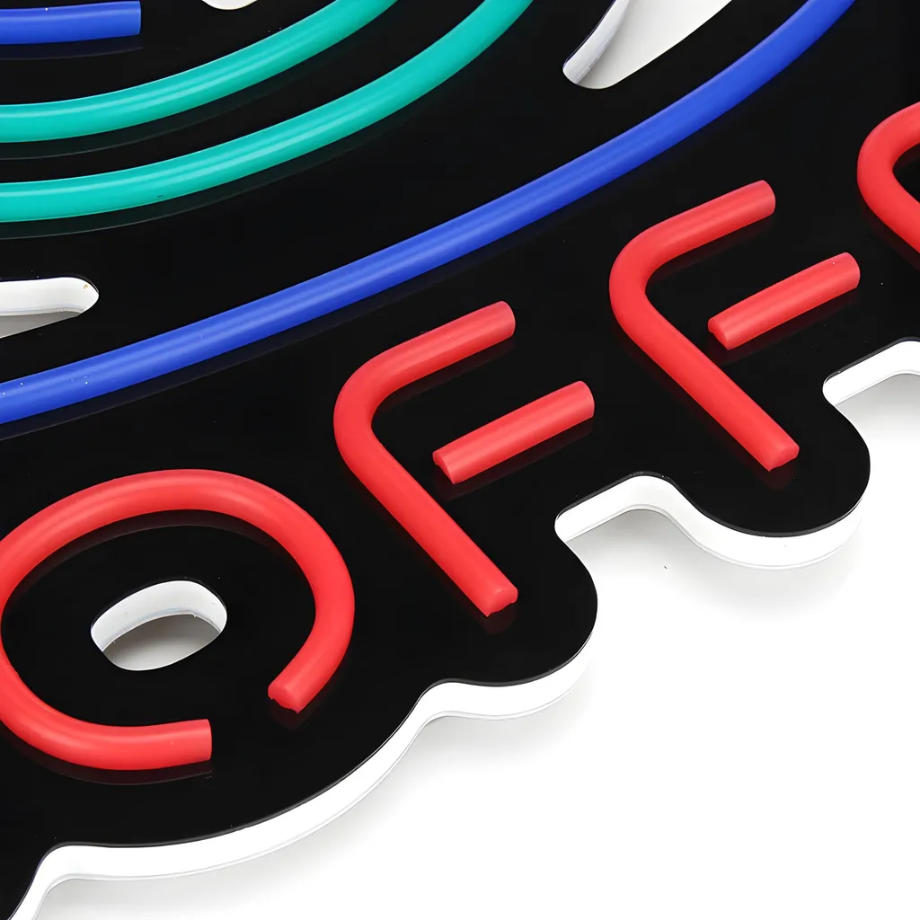 Néon LED Multicolore Coffee 38x38cm - Éclairage Mural Suspendu Design
