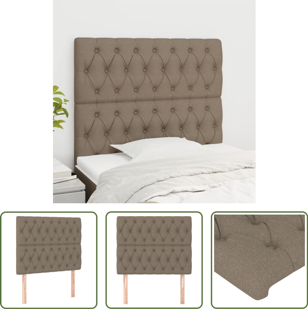 The Living Store Kopfteile 2 Stk. Taupe 100x7x78/88 cm Produktbild 