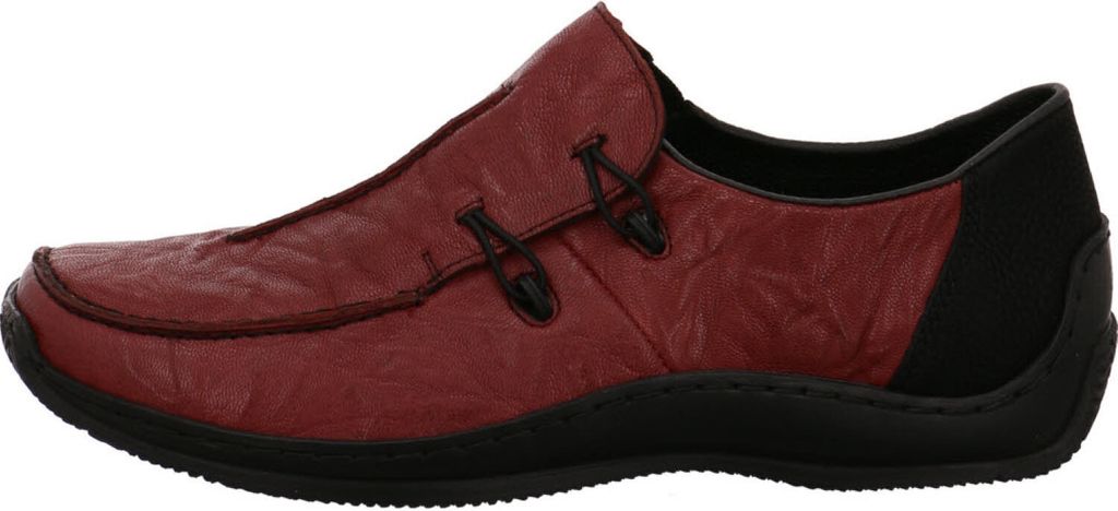 Rieker Damen Echtleder Slipper rot kombi, Damen:42 EU Immagine del prodotto 