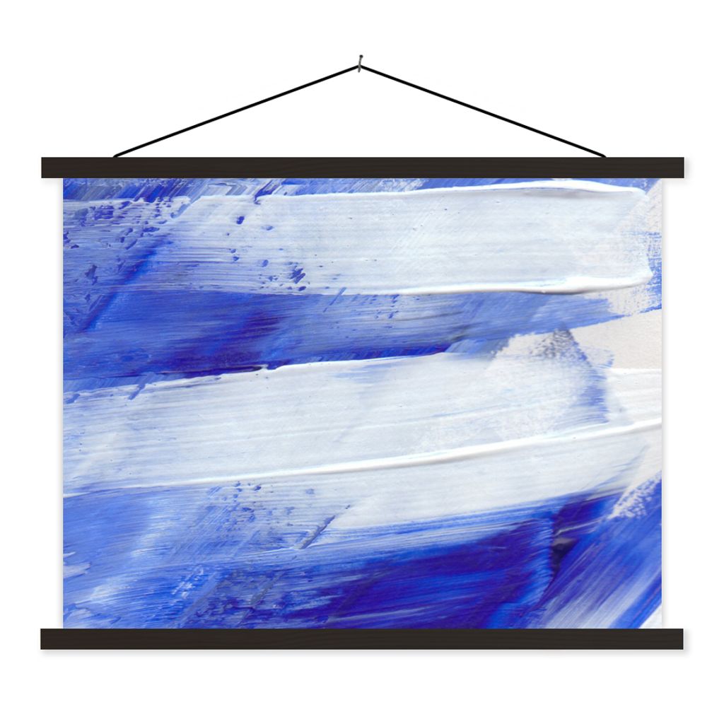 MuchoWow Textilposter Farbe - Design - Blau 60x45 cm mit schwarzem Rahmen - Poster Schlafzimmer