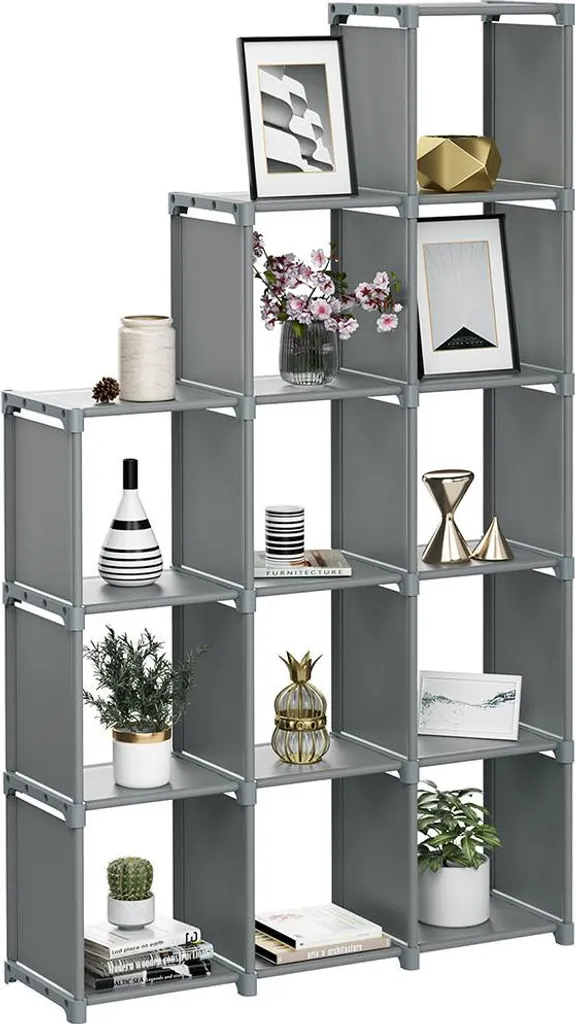 Rayonnage modulable sans vis 12 compartiments gris haute résistance - 2