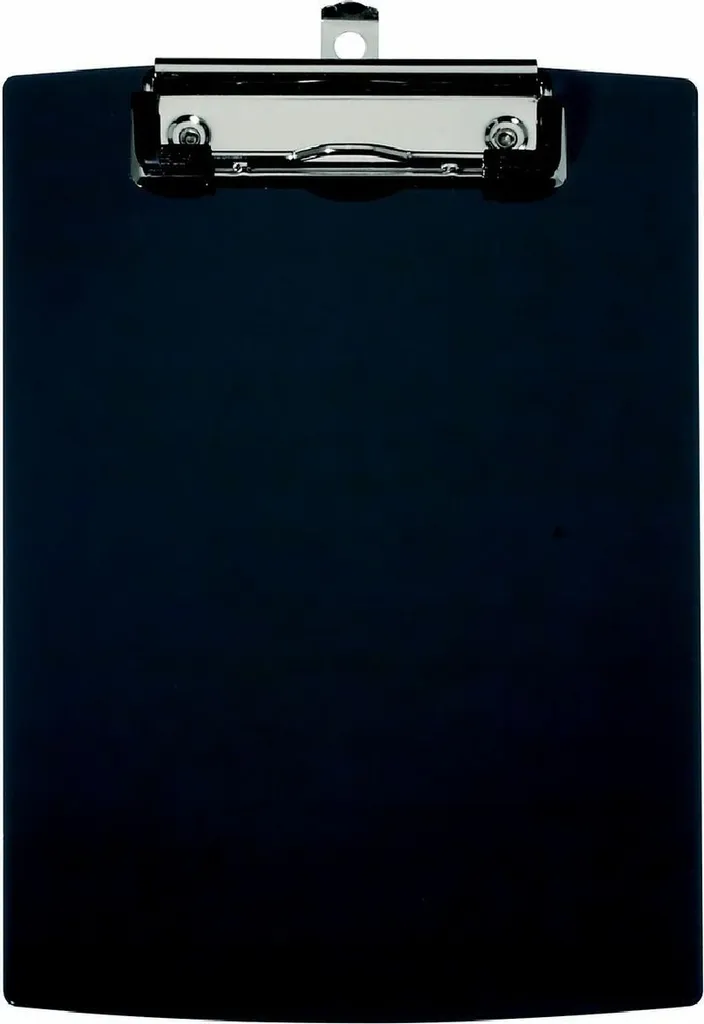 Plaque à écrire A5 en plastique noir avec pince à étrier - Lot de 12