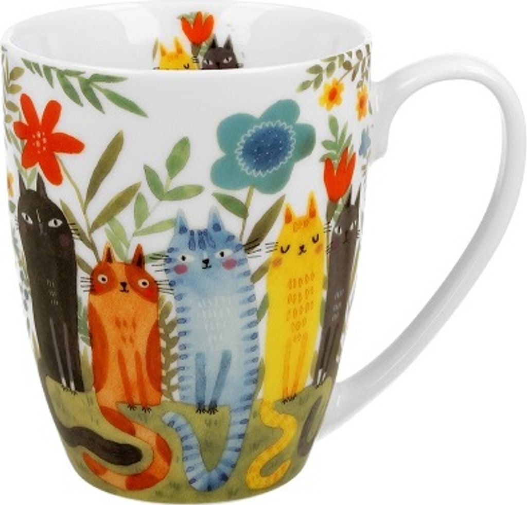 Becher, Kaffeebecher, Porzellan, als Geschenk, Katzenwelt - Produktbild 