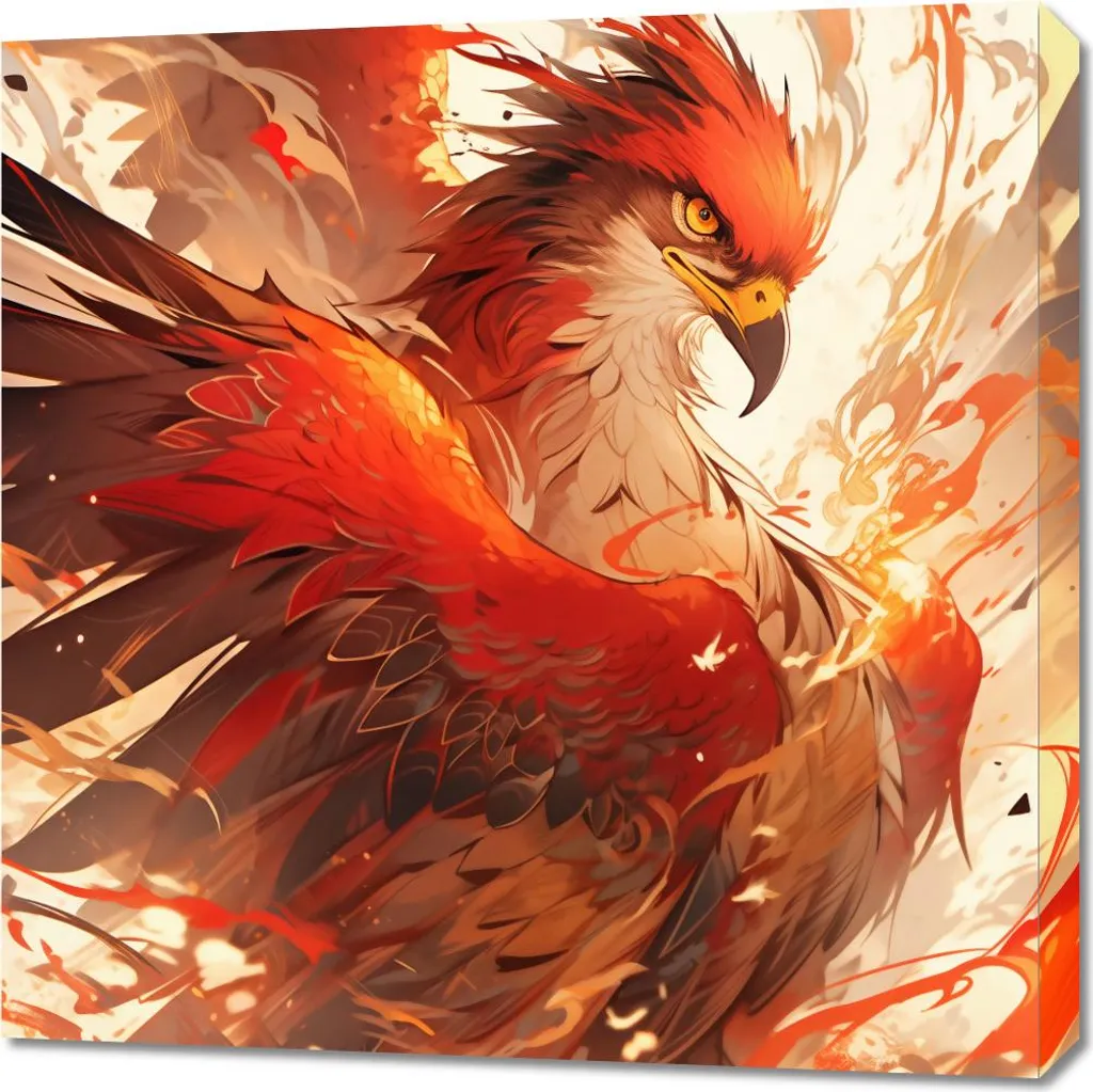 Dipinto Moderno Fenice: Rinascita 70x70 - Arredo Parete Elegante