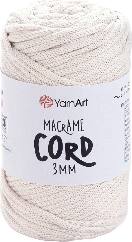 Yarn Art Macrame Cord 3 mm 85 m 752 Light Beige Sznurek Zdjęcie produktu 