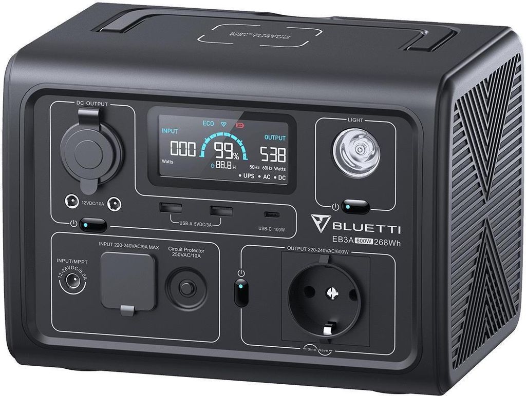 Bluetti Powerstation EB3A 600W / 268Wh Surge 1200W Obrázok produktu 6
