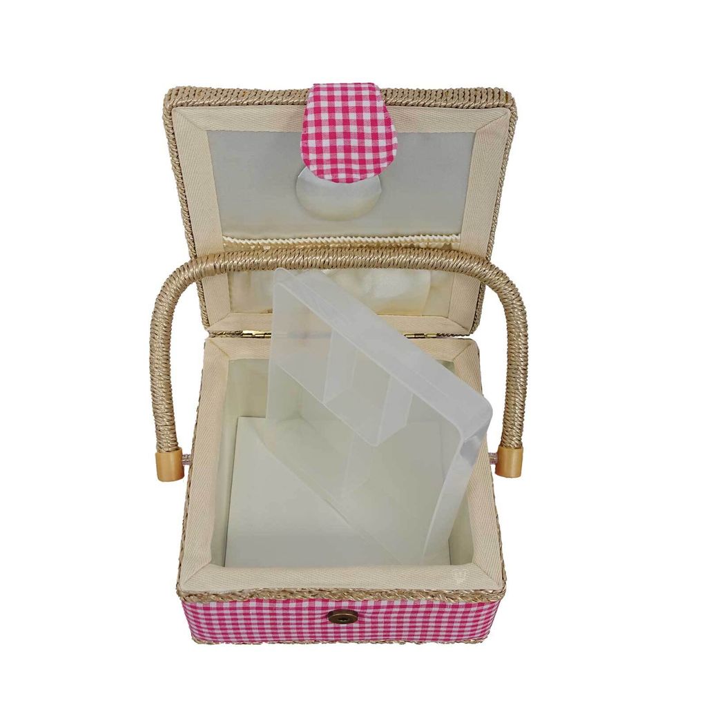 1 Nähkästchen mit Tragegriff 19x19x11cm Nähkorb Nähkoffer Nähzubehör Motivwahl