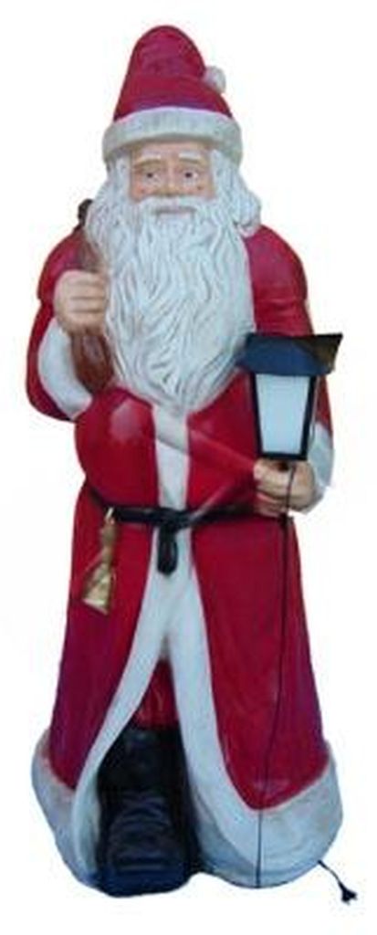 Design Statuen Weihnachtsmann mit Lampe Laden Statue Skulptur Figuren 186cm Neu