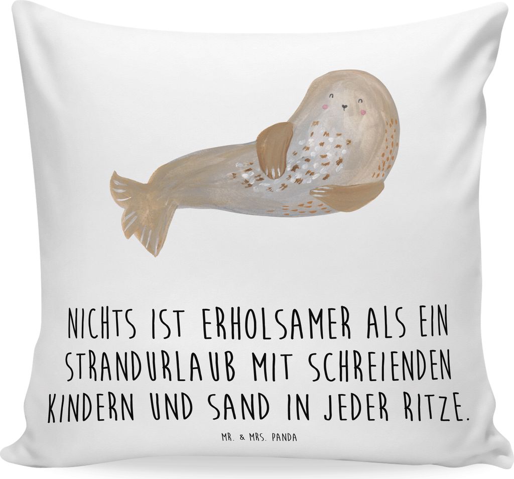 Mr. & Mrs. Panda kuschelkissen 40x40 Sommerchaos - Weiß - Geschenk, Summer Vibes, Feelings, Polster, Kuscheln, Gemütlichkeit, Designs, Kuschel Ki...