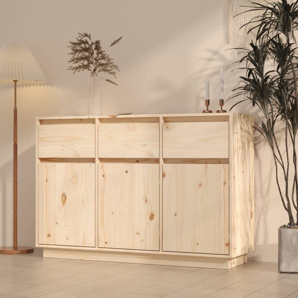 vidaXL Credenza 110x34x75 cm in legno di pino massiccio Immagine del prodotto 