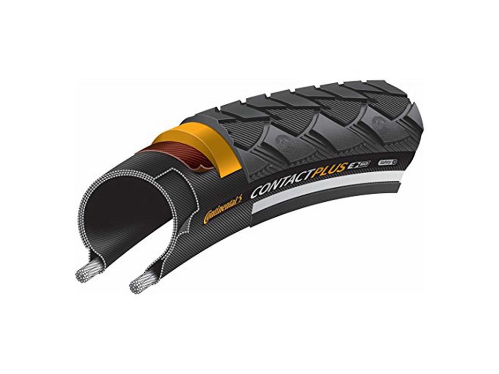 Continental Contact Urban Reifen – Drahtreifen, Mit Reflexstreifen, BlackChili Compound, Für City-Bikes