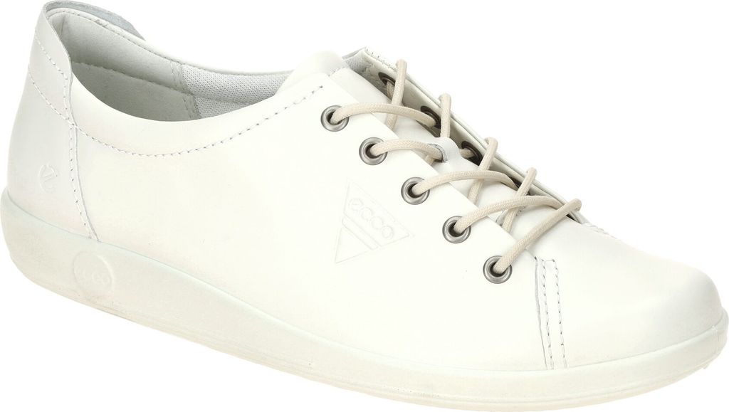 Ecco SOFT 2.0 Damenschuhe - bequeme Schnür- Halbschuhe weiß Freizeit NEU