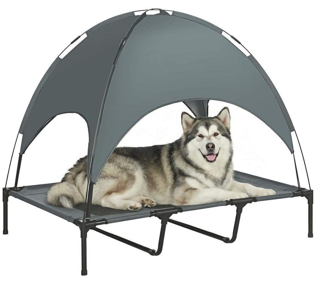 PawHut Haustierbett mit Baldachin Erhöhtes Hundebett Produktbild 